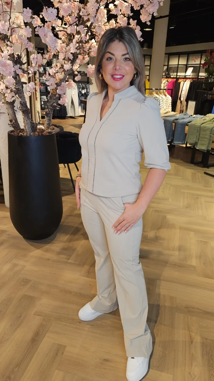Triple Nine broek flared Beige - Afbeelding 2