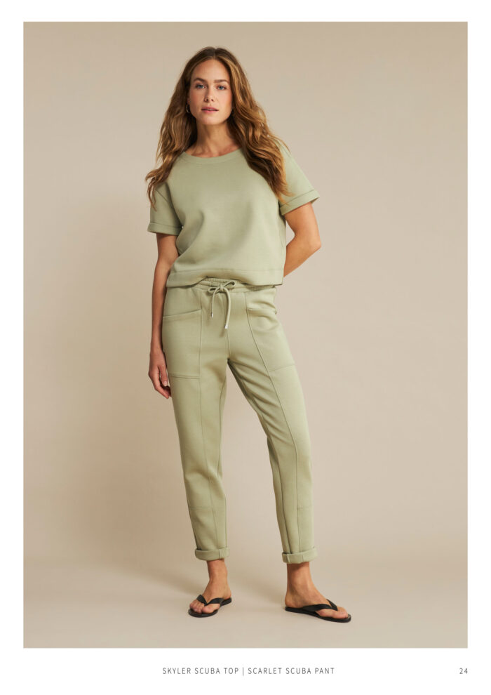 Red Button Skyler scuba top summer sage - Afbeelding 3