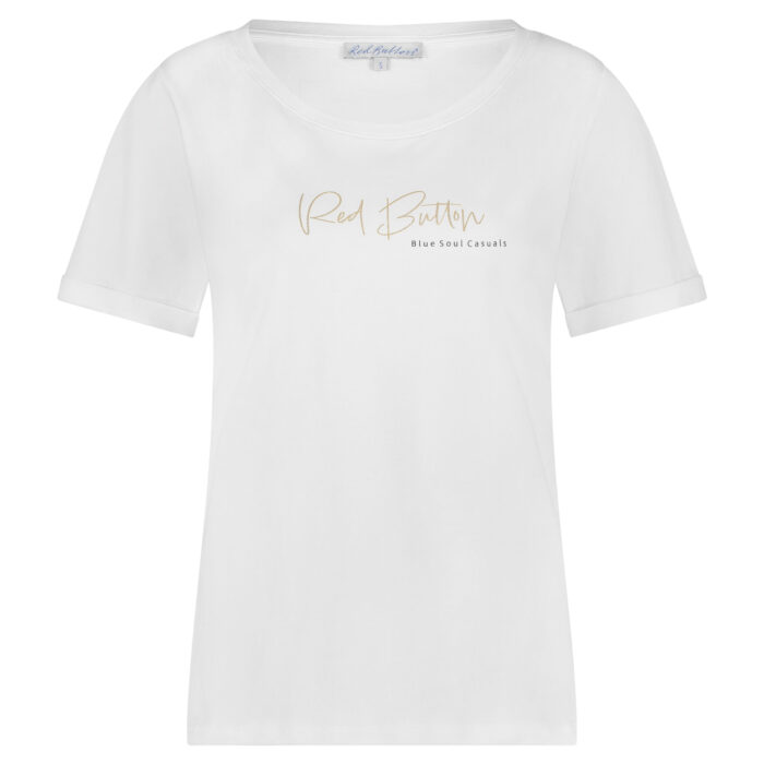 Red Button Tee Temmylogo zand