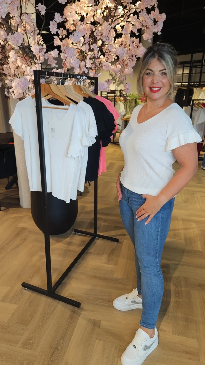 Triple Nine Ana top off white