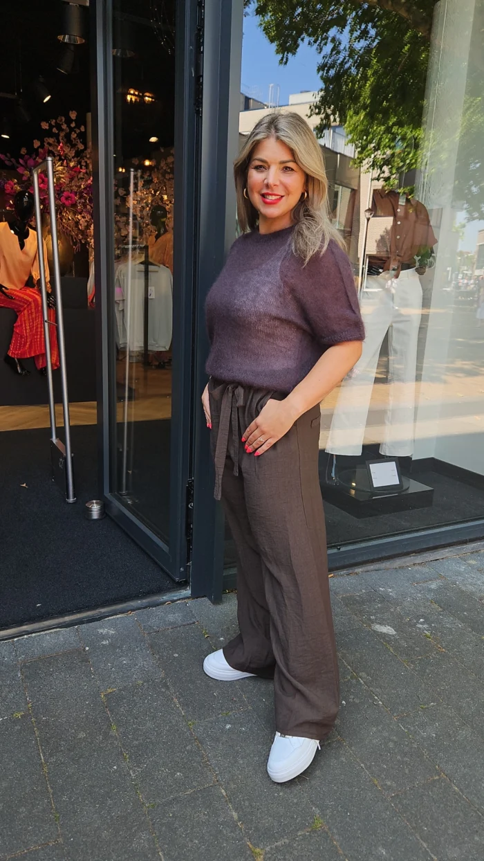 Sophia wide leg broek bruin