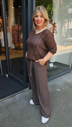 Viginia glitter top bruin