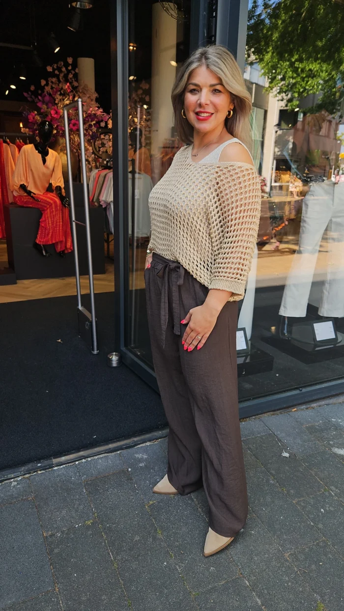 Joella glitter top goud
