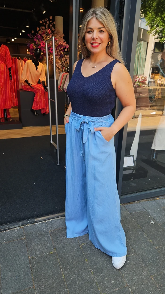 Senorita glitter hemd navy