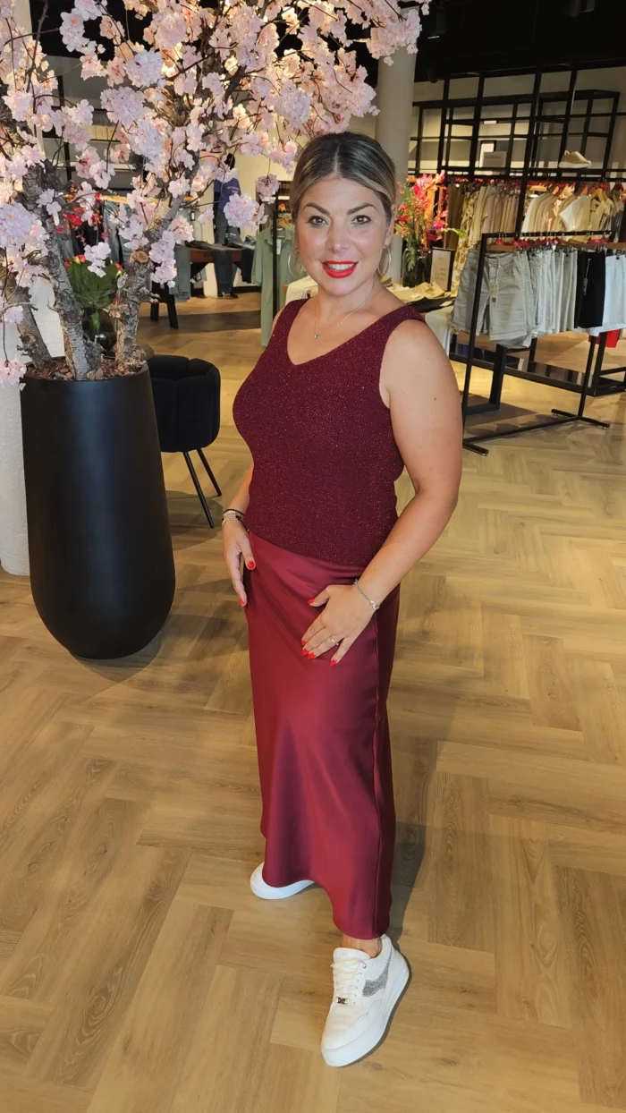 Senorita glitter hemd bordeau