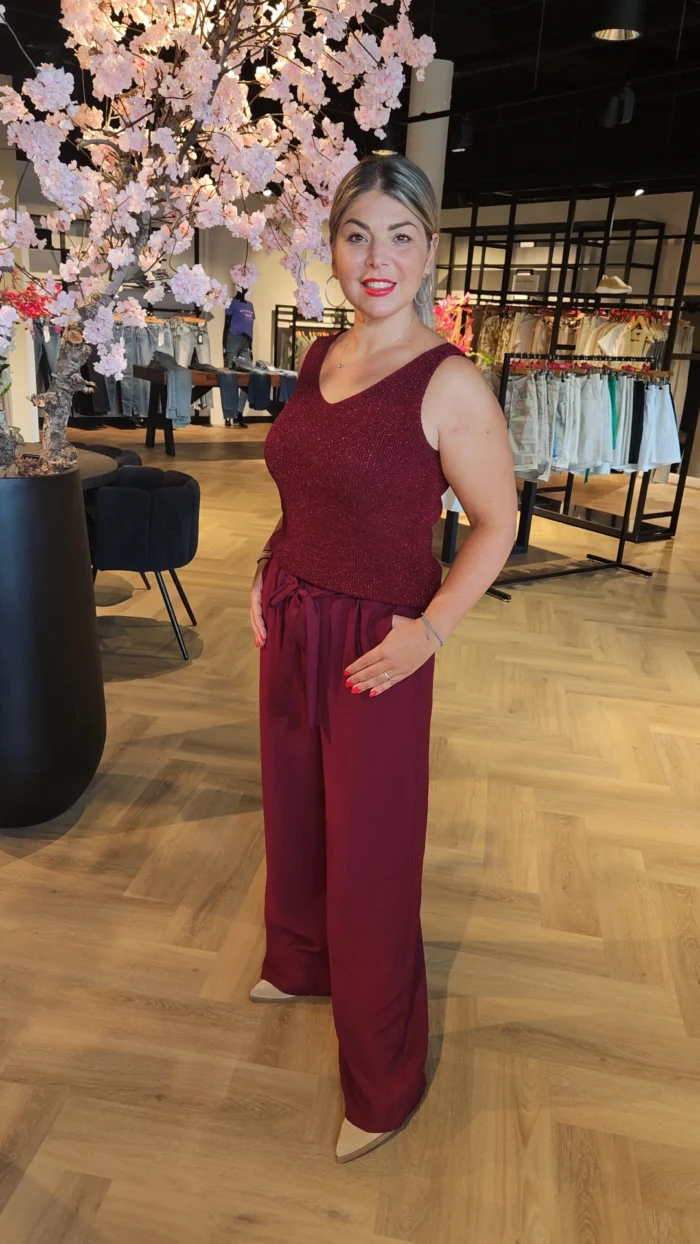 Sophia Wide leg broek bordeaux