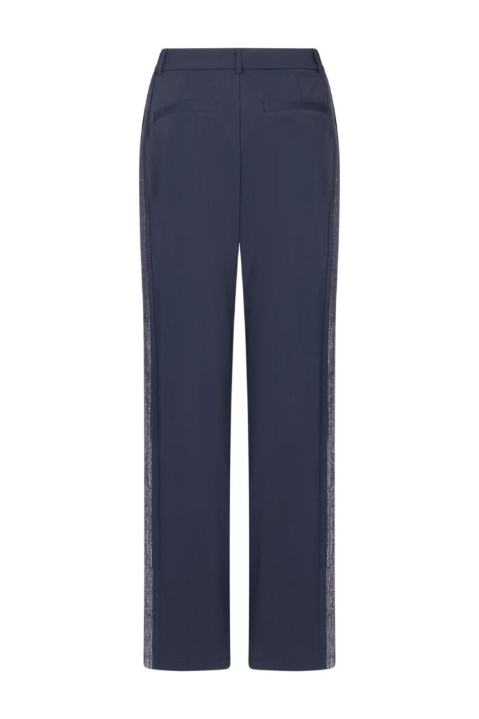 Zoso Nadia pants navy zilveren bies - Afbeelding 2