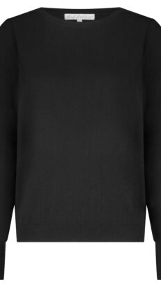Red Button Sweet Puff sleeve Zwart