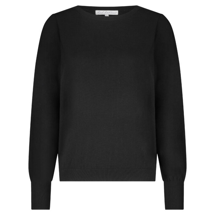 Red Button Sweet Puff sleeve Zwart