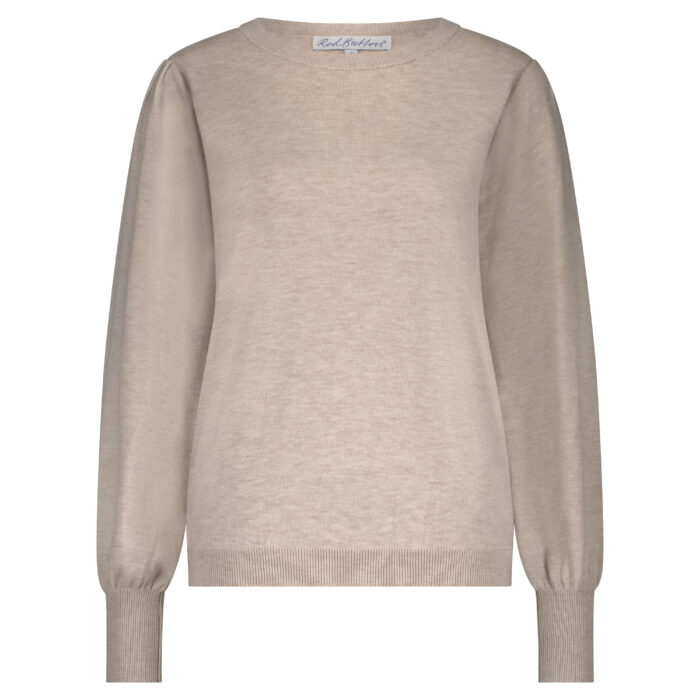 Red Button Sweet Puff sleeve Latte