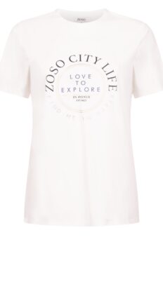 Zoso Selma travel shirt off white met navy