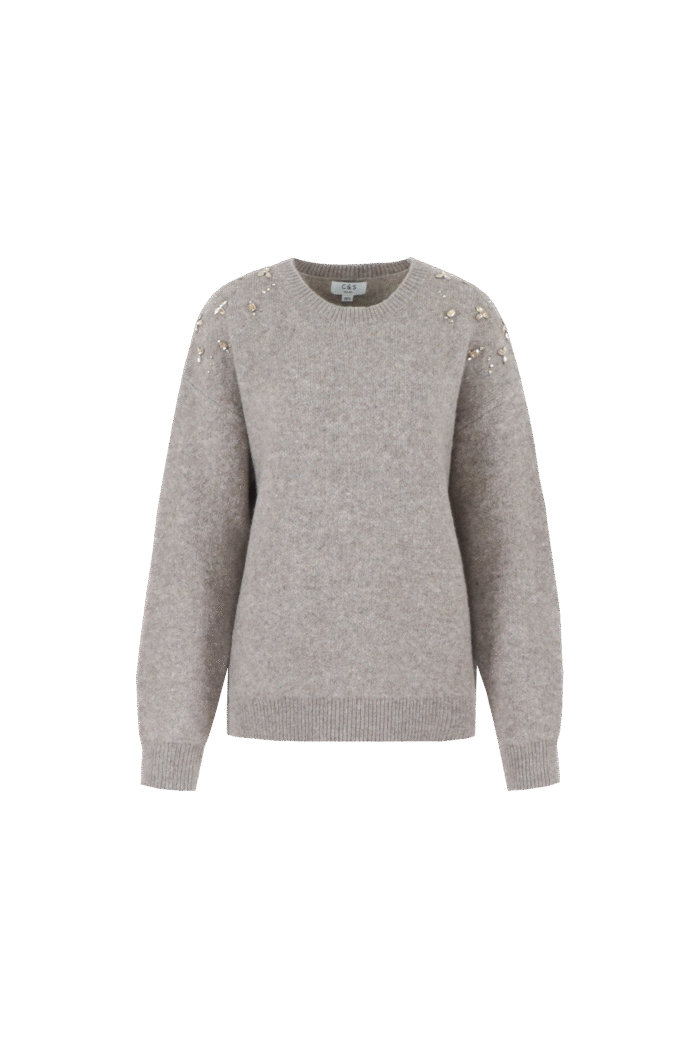 C&S Kirsten knit pull taupe - Afbeelding 2
