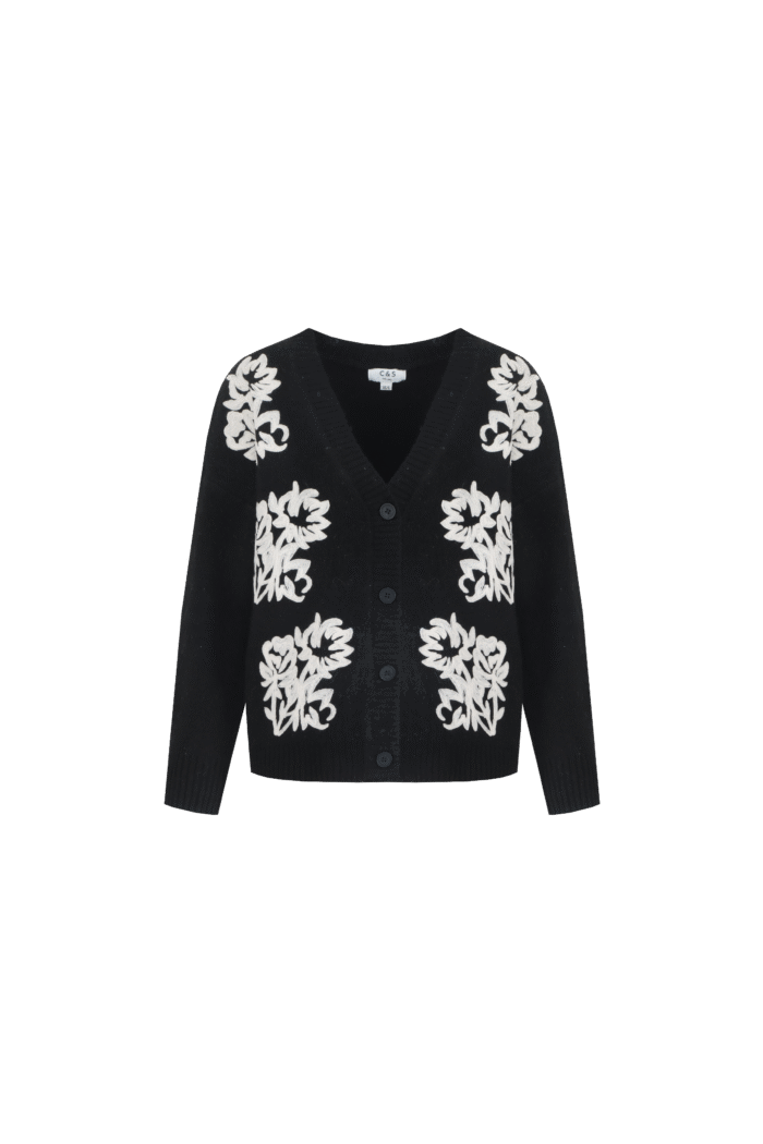 C&S Cato knit cardigan zwart