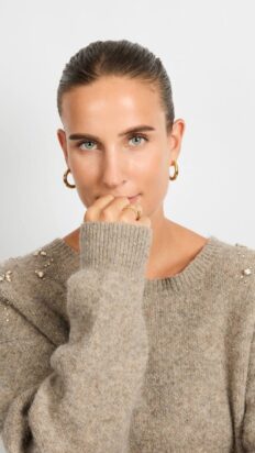 C&S Kirsten knit pull taupe