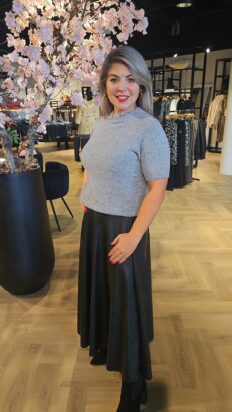 Triple nine leather look rok zwart