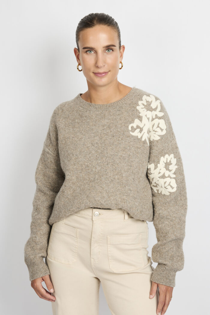 C&S Klaartje knit pull taupe