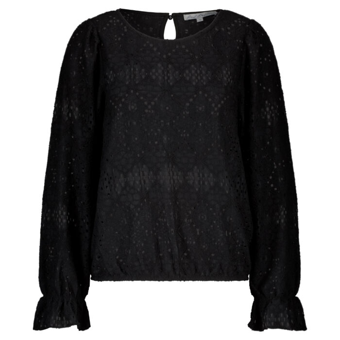 Red Button Top Ajour zwart