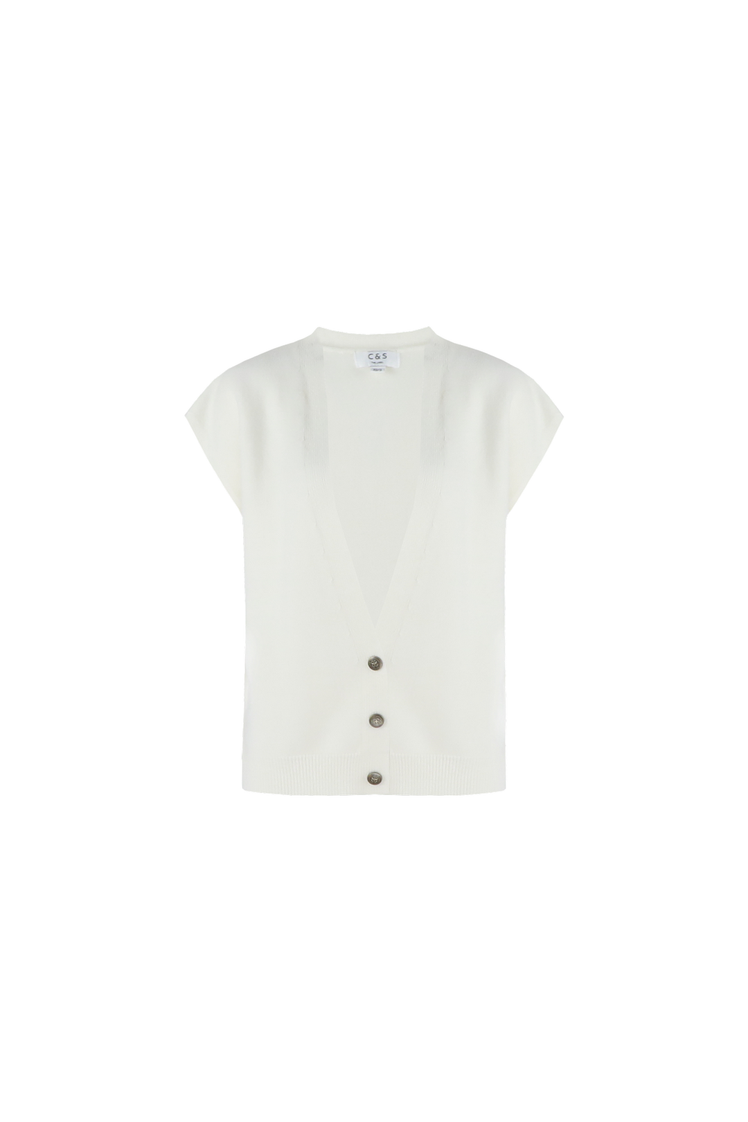 C&S Vivian gilet wol wit