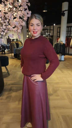 Triple nine Alpaca trui lange mouw bordeau