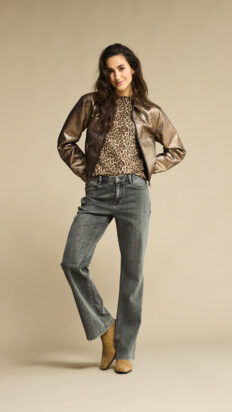 Red Button Sweet Animal print mid brown
