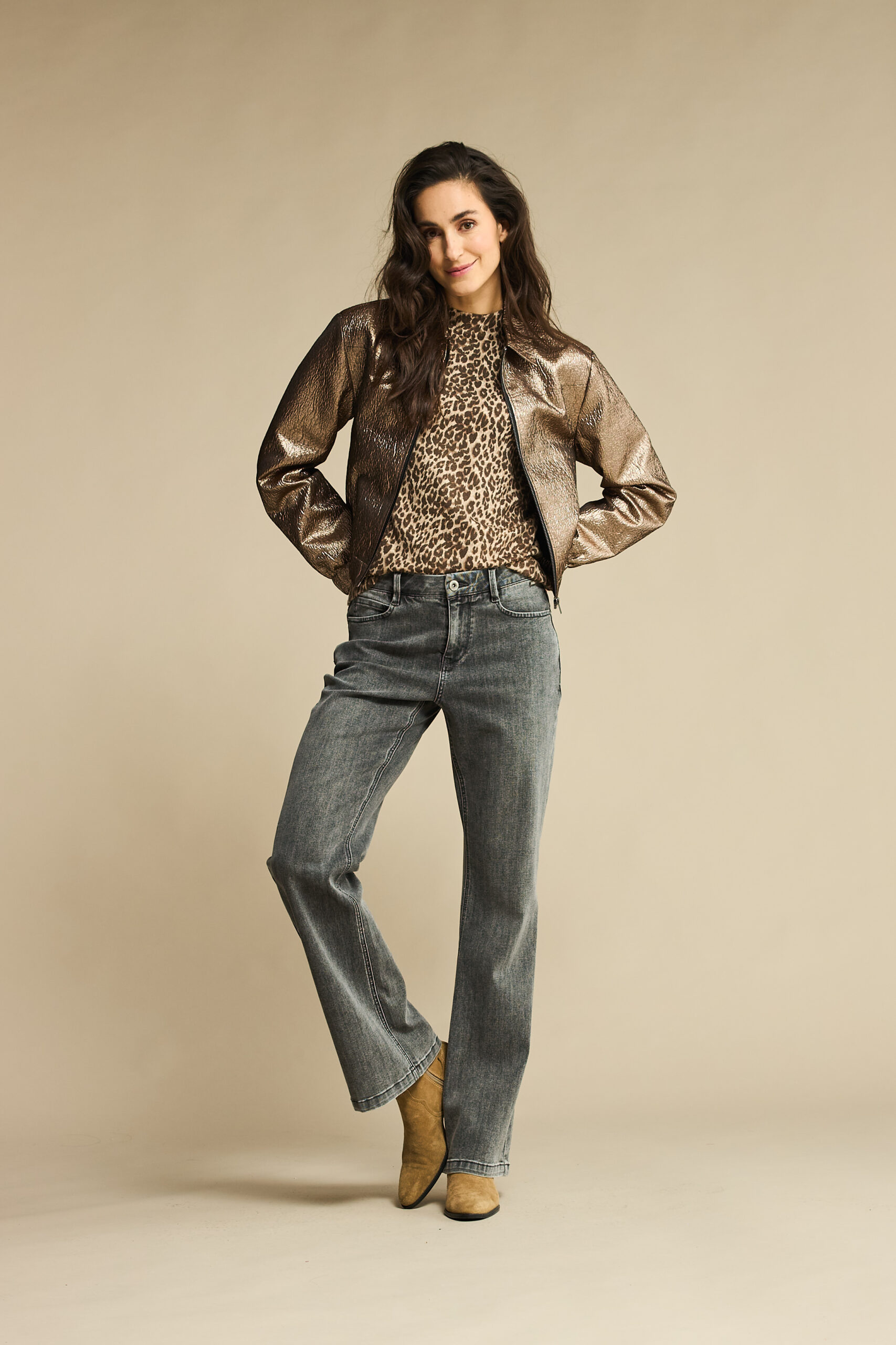 Red Button Sweet Animal print mid brown