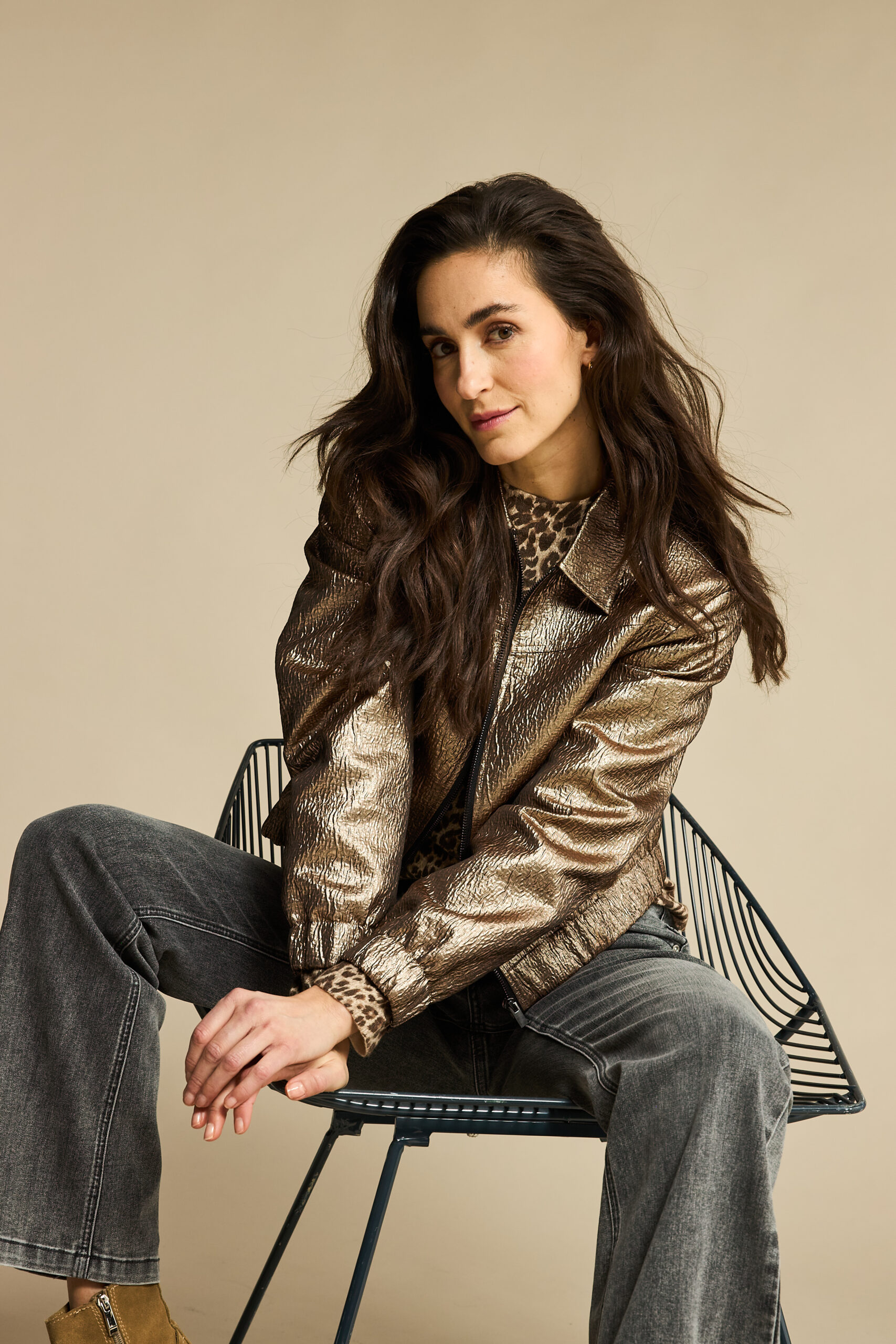 Red Button Bomber metallic coppergold