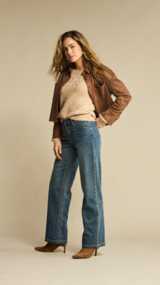Red Button Sweater RB logo almond