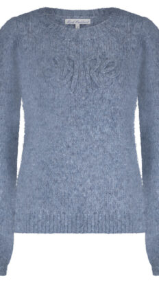 Red Button Sweater RB logo mid blue