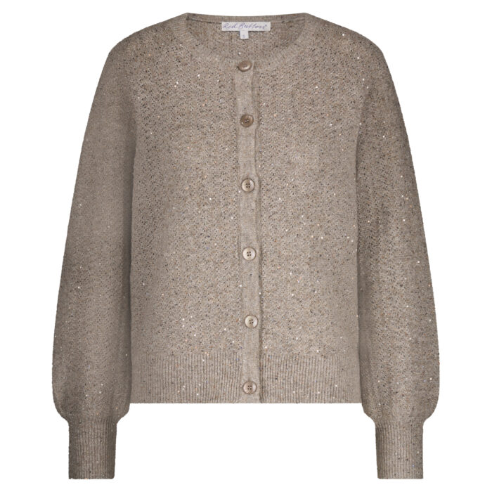 Red Button Cardigan Sparkle ajour truffle