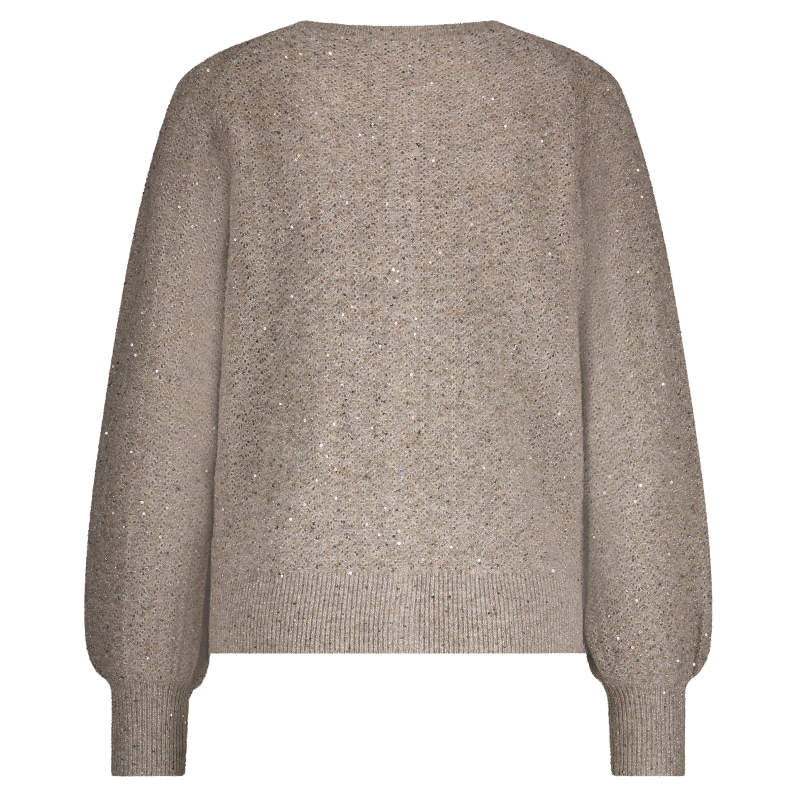 Red Button Cardigan Sparkle ajour truffle - Afbeelding 2