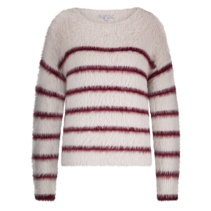 Red Button Fuzzy sweater strip ruby - Afbeelding 4