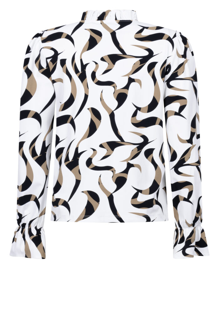 Zoso Romee blouse off white camel - Afbeelding 2
