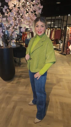 Senorita boucle gilet limoen (vanaf 24/11 weer verkrijgbaar)
