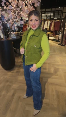 Senorita Limoen gilet met gouden knop