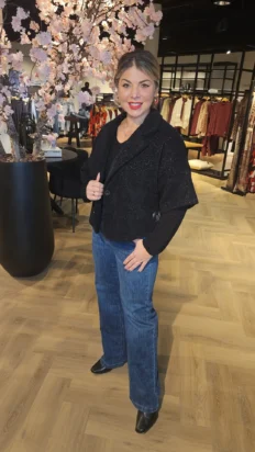 Senorita boucle gilet zwart