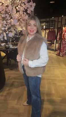 Senorita teddy gilet taupe