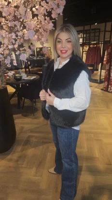 Senorita teddy gilet zwart