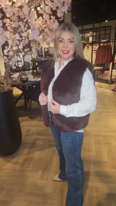 Senorita teddy gilet bordeau