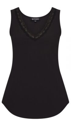 Mi Piaci travel top met kant zwart