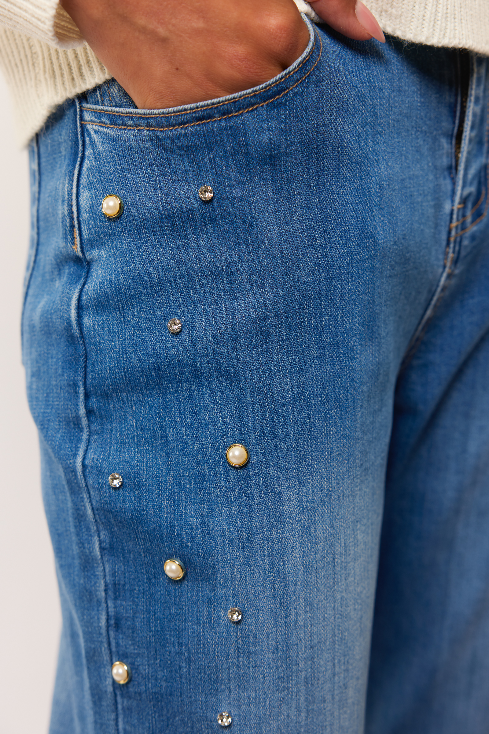 GMaxx Lou Jeans Denim met parels - Afbeelding 2