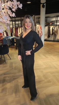 Senorita jumpsuit met lurex zwart
