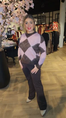Senorita trui met ruit roze