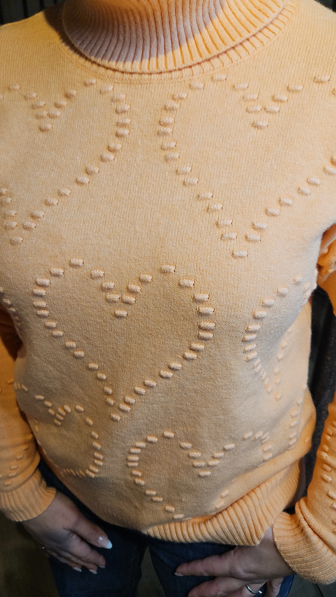 Senorita trui met hartjes mandarijn - Afbeelding 2