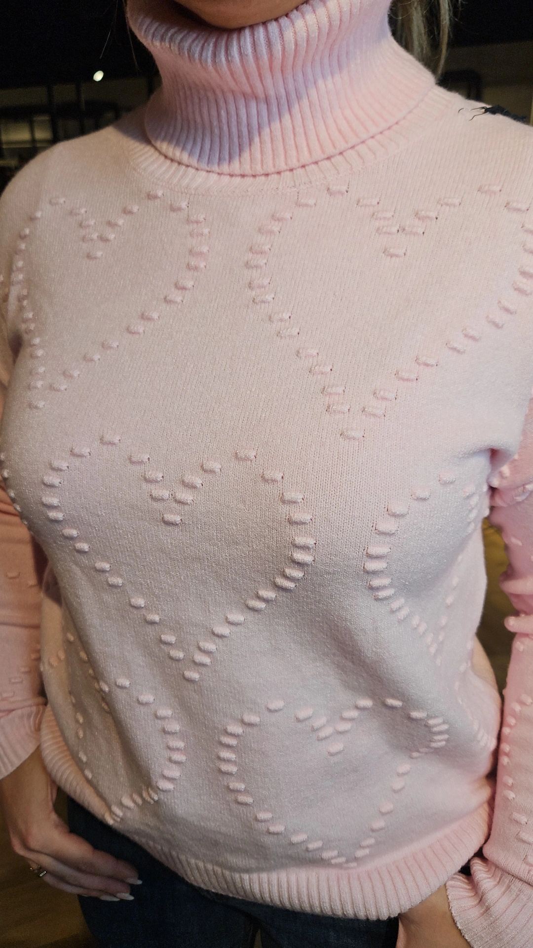 Senorita trui met hartjes roze - Afbeelding 2