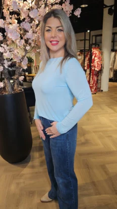 Senorita top met strass blauw