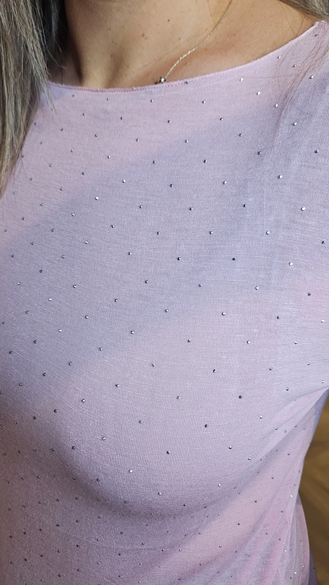 Senorita top met strass roze - Afbeelding 2