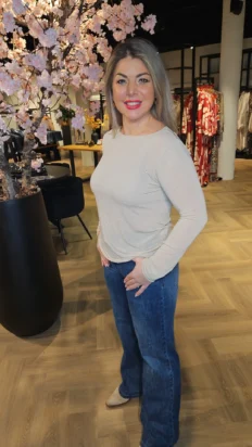 Senorita top met strass beige