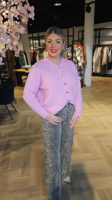 Jessica vest met hartjes roze