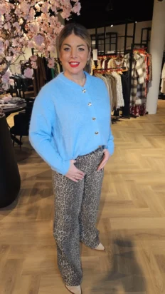 Jessica vest met hartjes blauw