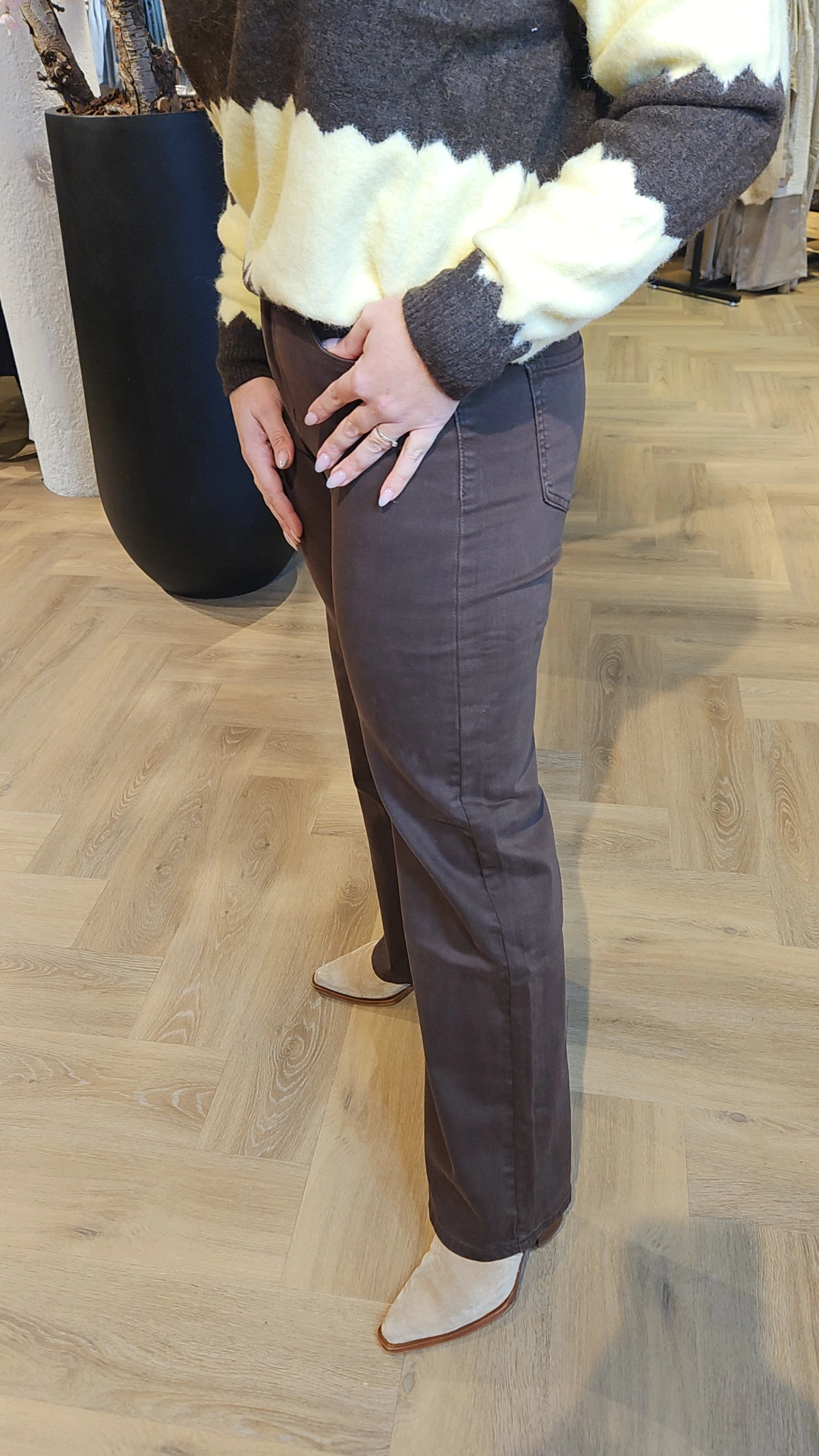 Wide Leg broek bruin - Afbeelding 2